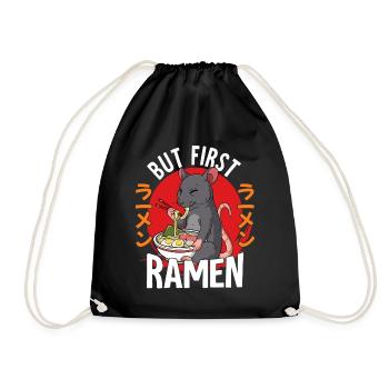 But First Ramen - Turnbeutel - Schwarz - Vorne