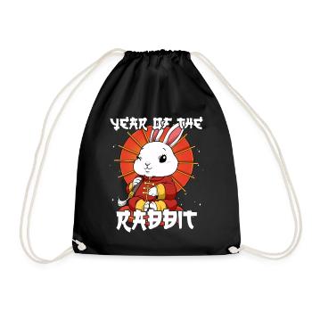 Year of the Rabbit Lunar New Year Chinese - Drawstring Bag - black - Front