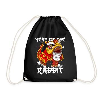 Année du Lapin Nouvel An lunaire chinois - Sac de sport léger - noir - Devant