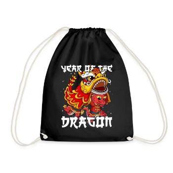 Year of the Dragon Lunar New Year Chinese - Drawstring Bag - black - Front