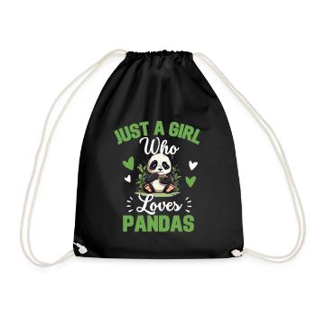 Panda Bär Frauen Zoo Tier Mädchen Geschenk Panda - Turnbeutel - Schwarz - Vorne