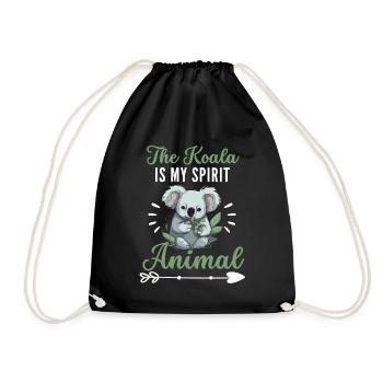 The koala is my spiritual animal Koala - Drawstring Bag - black - Front