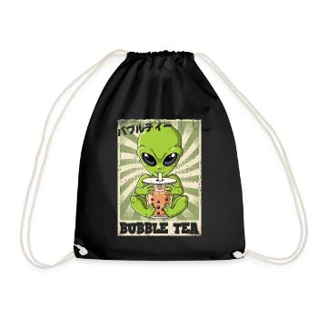 Boba Tea Alien Bubble Tea - Turnbeutel - Schwarz - Vorne