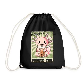 Boba Tea Axolotl Bubble Tea - Turnbeutel - Schwarz - Vorne