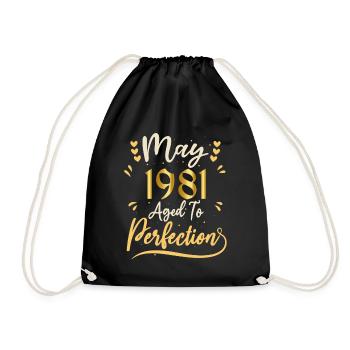 Mai 1981 Mai-Jubiläum Mai 1981 - Turnbeutel - Schwarz - Vorne
