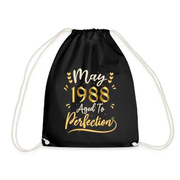 Mai 1988 Mai-Jubiläum Mai 1988 - Turnbeutel - Schwarz - Vorne