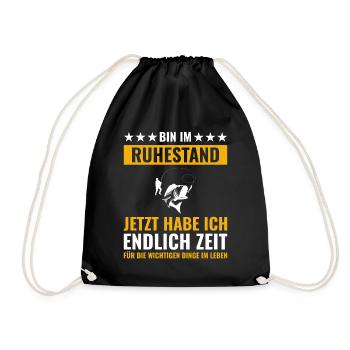 Rentner Rente Rentenbeginn Angeln Angler - Turnbeutel - Schwarz - Vorne