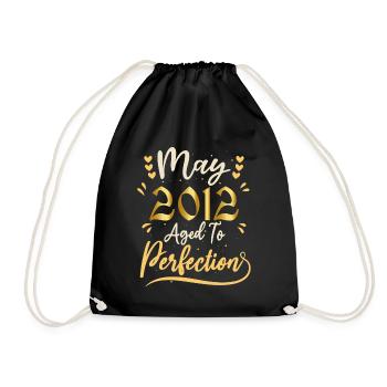 May 2012 May anniversary May 2012 - Drawstring Bag - black - Front