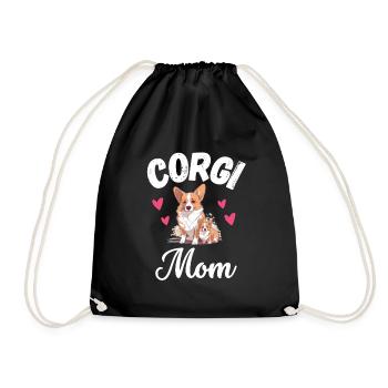 Corgi Mama Hundebesitzer Muttertag Süßes Corgi - Turnbeutel - Schwarz - Vorne