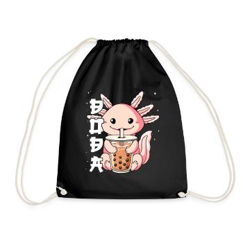 Boba Tea Axolotl Bubble Tea - Turnbeutel - Schwarz - Vorne