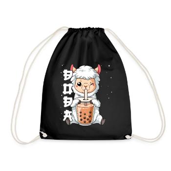 Boba Tea Lama Bubble Tea - Turnbeutel - Schwarz - Vorne