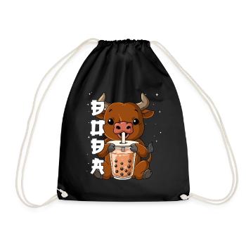 Boba Tea Ochse Bubble Tea - Turnbeutel - Schwarz - Vorne