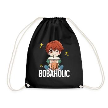 Bubble Tea Anime Boy Boba Tea Bobaholic - Sac de sport léger - noir - Devant