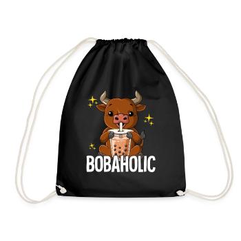Bubble Tea Bœuf Boba Thé Bobaholic - Sac de sport léger - noir - Devant