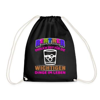 Rentner Rente Rentenbeginn Whiskeytrinker Whiskey - Turnbeutel - Schwarz - Vorne