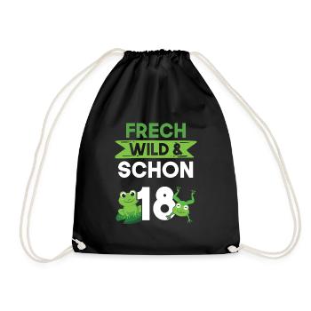 18 Jahre Geburtstag Frosch - Turnbeutel - Schwarz - Vorne