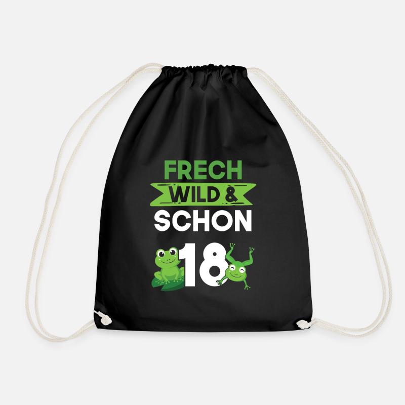 18 Jahre Geburtstag Frosch - Turnbeutel - Schwarz