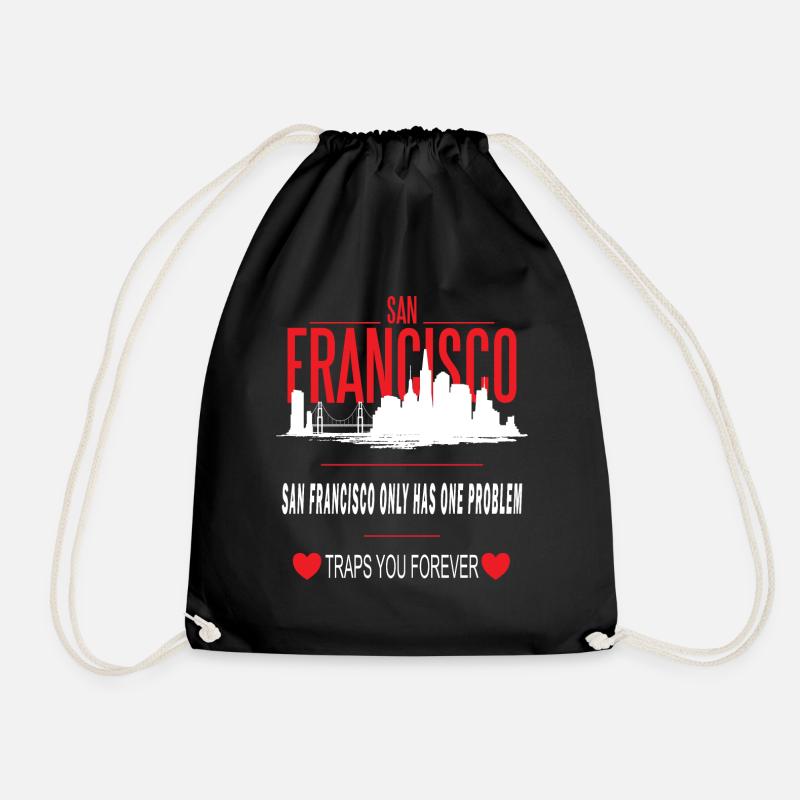 SAN FRANCISCO - Drawstring Bag - black