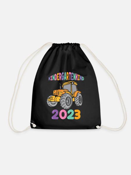 Traktor Kita Kindergarten 2023 - Turnbeutel - Schwarz
