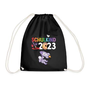 Astonaut Schulanfang Schulkind 2023 - Turnbeutel - Schwarz - Vorne