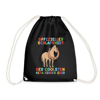 Pferd Kita Kindergarten 2023 - Turnbeutel - Schwarz - Vorne