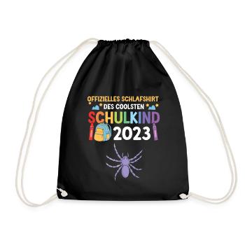 Spinne Schulanfang Schulkind 2023 - Turnbeutel - Schwarz - Vorne