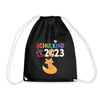 Fuchs Schulanfang Schulkind 2023 - Turnbeutel - Schwarz - Vorne