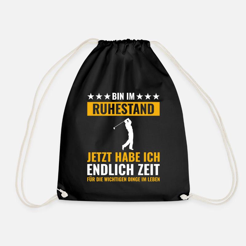 Rentner Rente Rentenbeginn Golf Golfer - Turnbeutel - Schwarz