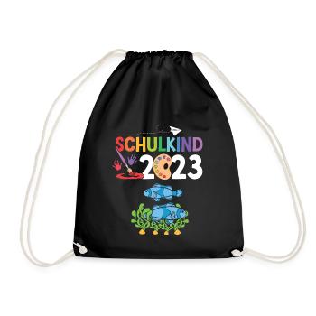 Fische Schulanfang Schulkind 2023 - Turnbeutel - Schwarz - Vorne