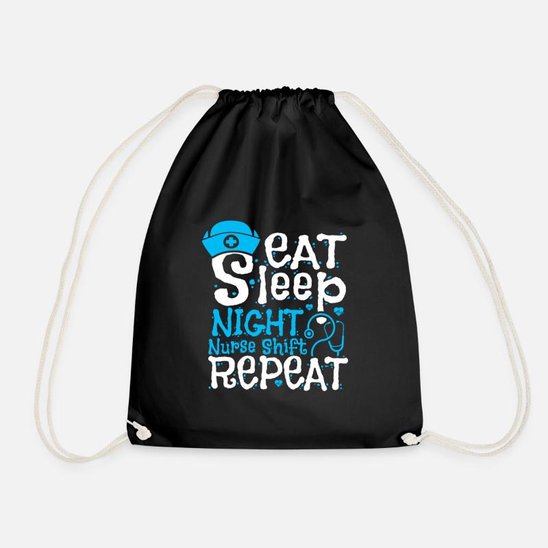 Eat Sleep Night Nurse Shift Repeat - Turnbeutel - Schwarz