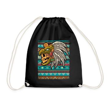 Guerrier aztèque mexicain Aztèques - Sac de sport léger - noir - Devant