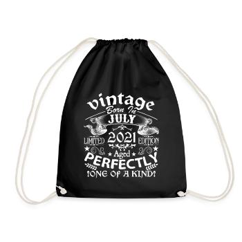 July 2021 | anniversary 2021 Vintage July - Drawstring Bag - black - Front