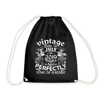 July 2019 | anniversary 2019 Vintage July - Drawstring Bag - black - Front