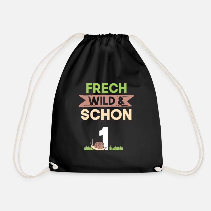 Geschenk 1 Jahr Geburtstag Schnecke - Turnbeutel - Schwarz