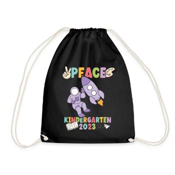 Astonaut Peace Kindergarten 2023 - Turnbeutel - Schwarz - Vorne