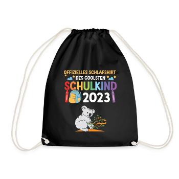 Koala Schulanfang Schulkind 2023 - Turnbeutel - Schwarz - Vorne