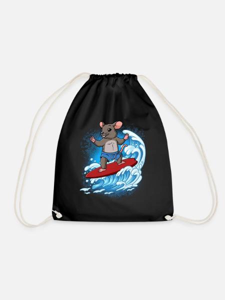 Wellensurfer Surfer Surfen - Turnbeutel - Schwarz