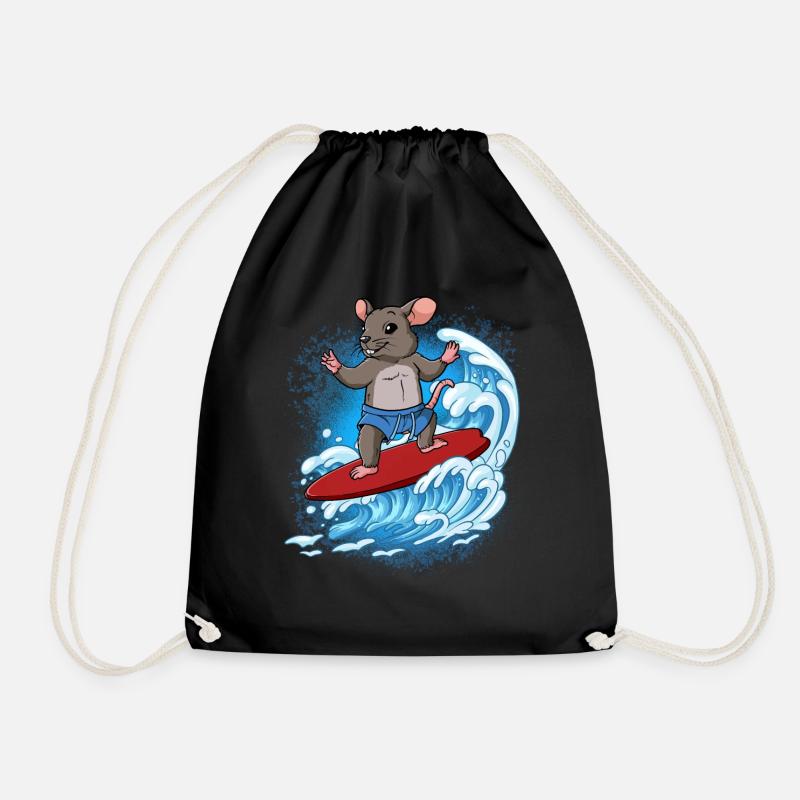 Wellensurfer Surfer Surfen - Turnbeutel - Schwarz