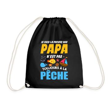 Papa Pêche Pêcheur Bébé Nourrisson Naissance - Sac de sport léger - noir - Devant