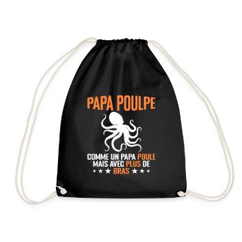 Papa Poulpe Cadeau Drôle Papa Humour - Sac de sport léger - noir - Devant