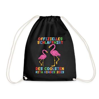 Flamingo Kita Kindergarten 2023 - Turnbeutel - Schwarz - Vorne