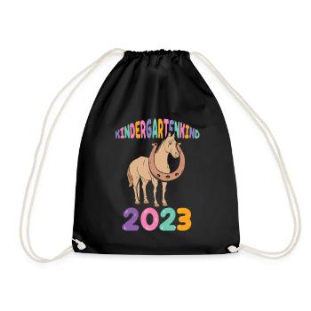 Pferd Kita Kindergarten 2023 - Turnbeutel - Schwarz - Vorne