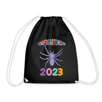 Spinne Kita Kindergarten 2023 - Turnbeutel - Schwarz - Vorne