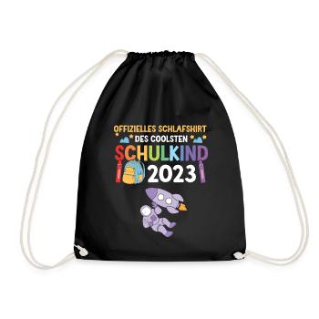 Astonaut Schulanfang Schulkind 2023 - Turnbeutel - Schwarz - Vorne