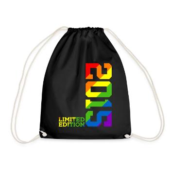 LGBTQ 2015 REGENBOGEN QUEER 10. GEBURTSTAG PRIDE - Turnbeutel - Schwarz - Vorne