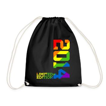 LGBTQ 2014 REGENBOGEN QUEER 11. GEBURTSTAG PRIDE - Turnbeutel - Schwarz - Vorne