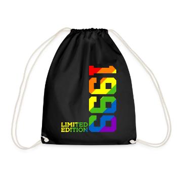 LGBTQ 1999 REGENBOGEN QUEER 26. GEBURTSTAG PRIDE - Turnbeutel - Schwarz - Vorne