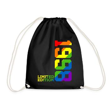 LGBTQ 1998 REGENBOGEN QUEER 27. GEBURTSTAG PRIDE - Turnbeutel - Schwarz - Vorne
