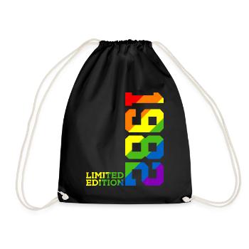 LGBTQ 1982 RAINBOW QUEER 44TH BIRTHDAY PRIDE - Drawstring Bag - black - Front