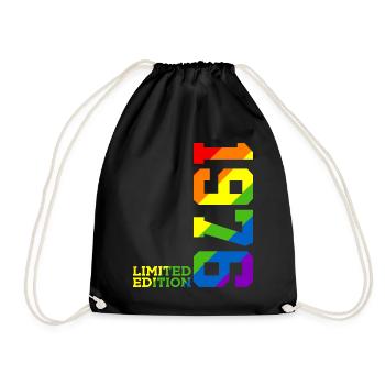 LGBTQ 1976 REGENBOGEN QUEER 49. GEBURTSTAG PRIDE - Turnbeutel - Schwarz - Vorne